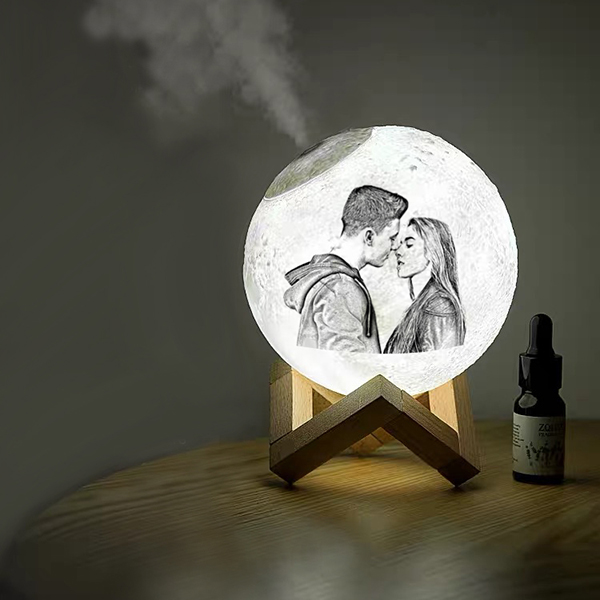 Personalized photo humidifier moon lamp