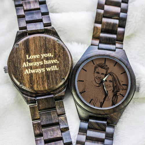 Personalized Photo Ebony Watch