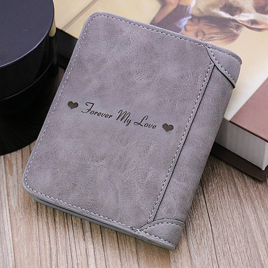 Personalized Photo Leather Men's Short Wallet