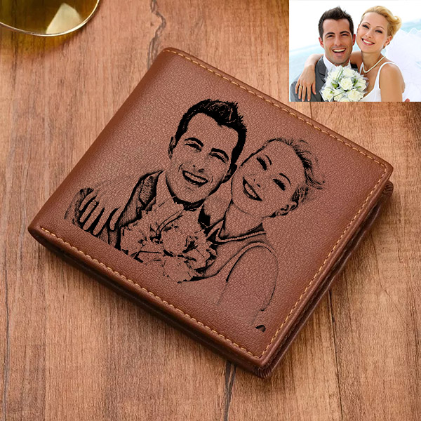 Personalized Double-Sided Leather Tri-fold Wallet