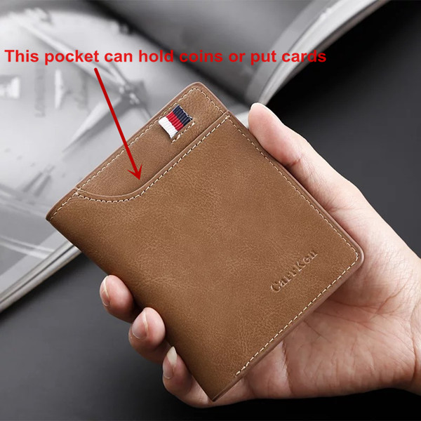 Personalized Retro Double-Sided Photo Leather Men's  Vertical Wallet