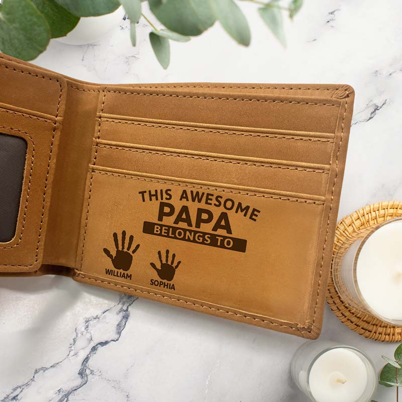 Personalized handprint name wallet