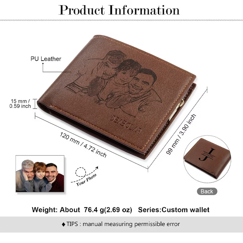 Custom Engraved Photo Wallet