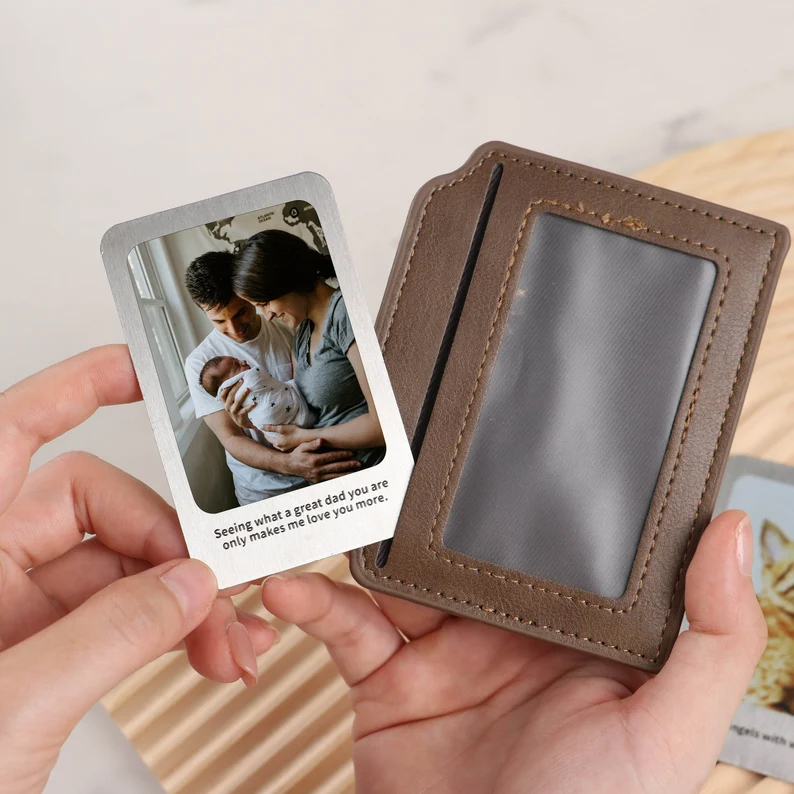 Custom metal photo wallet card